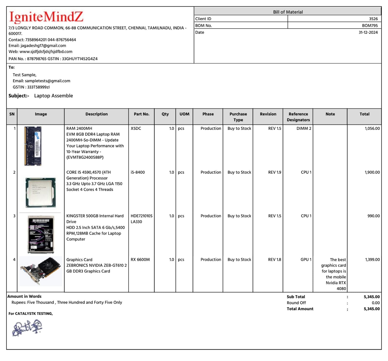 Estimating Bill of Materials PDF Downloads