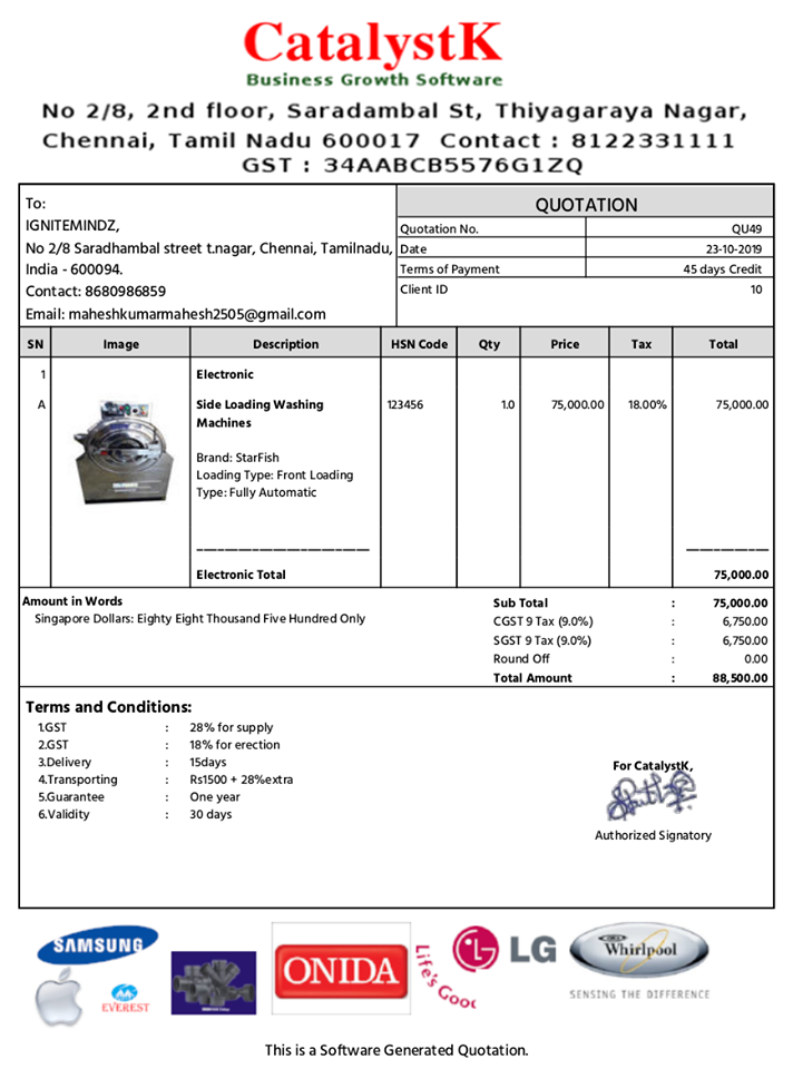 Quotation On Letterhead | Print Quotation on letterhead - Catalystk